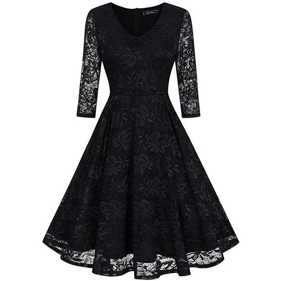 Mari Cias Women's V-Neck Dress Black Cocktail S - Picture 1 of 5